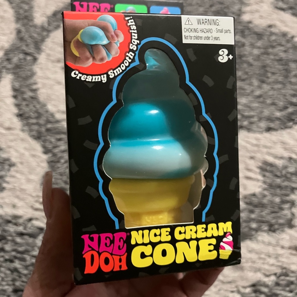 NeeDoh Nice Cream Cone Squishy - Blue & Yellow
